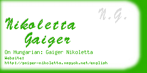 nikoletta gaiger business card